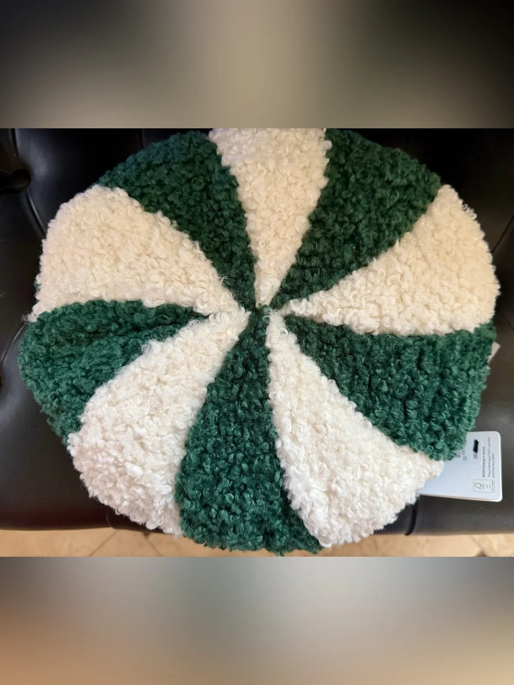 Pottery Barn Teal and White Chunky Knit Pillow